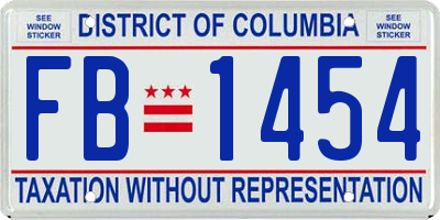 DC license plate FB1454