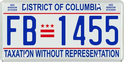 DC license plate FB1455