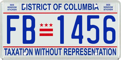 DC license plate FB1456