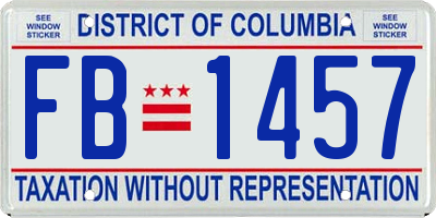 DC license plate FB1457