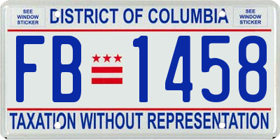 DC license plate FB1458