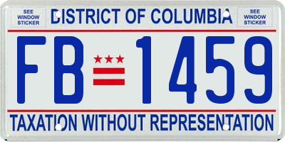 DC license plate FB1459