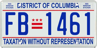 DC license plate FB1461