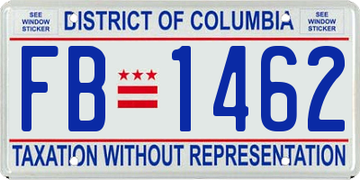 DC license plate FB1462