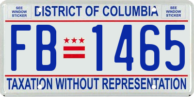 DC license plate FB1465