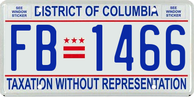 DC license plate FB1466