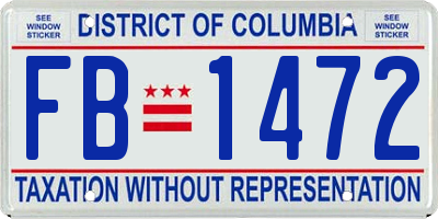 DC license plate FB1472