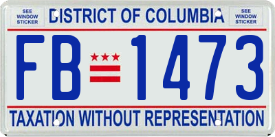 DC license plate FB1473