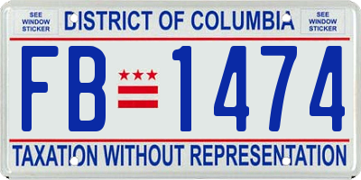 DC license plate FB1474