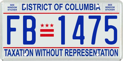 DC license plate FB1475