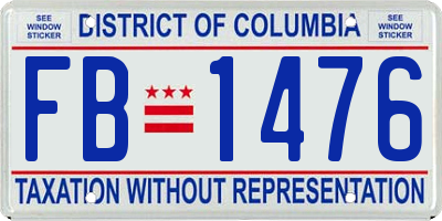 DC license plate FB1476