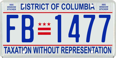 DC license plate FB1477