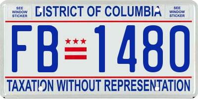 DC license plate FB1480