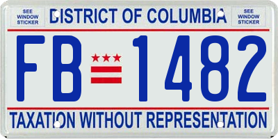 DC license plate FB1482