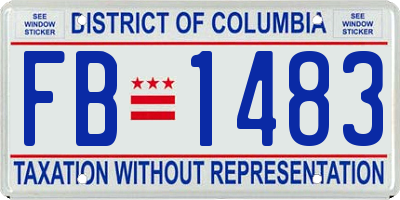 DC license plate FB1483