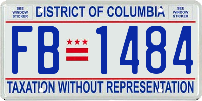 DC license plate FB1484