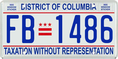 DC license plate FB1486