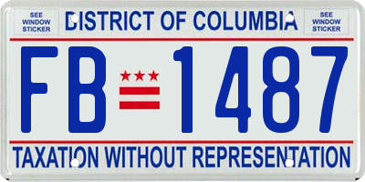 DC license plate FB1487