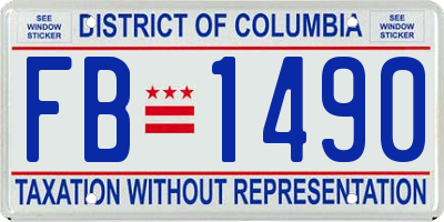 DC license plate FB1490