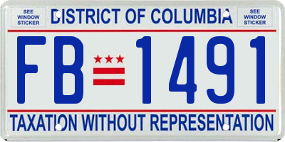 DC license plate FB1491