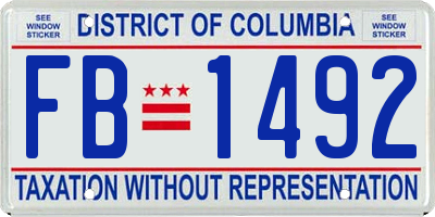 DC license plate FB1492