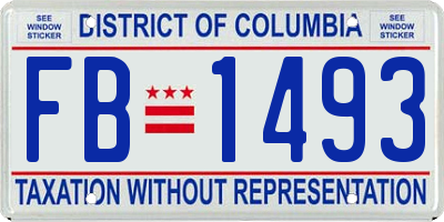 DC license plate FB1493