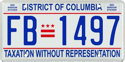 DC license plate FB1497