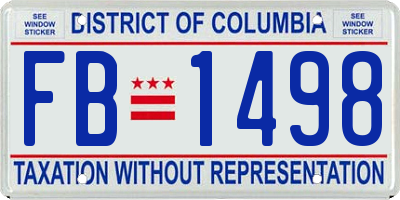 DC license plate FB1498