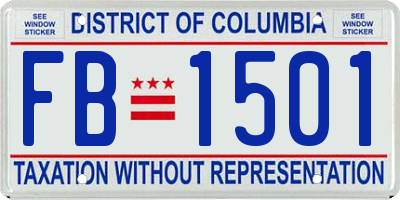 DC license plate FB1501