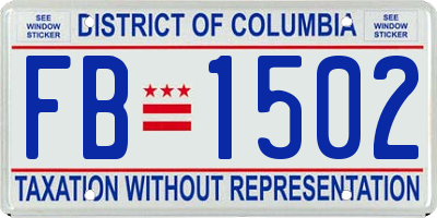 DC license plate FB1502