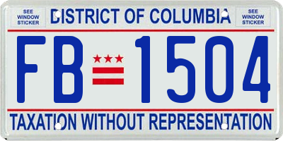 DC license plate FB1504