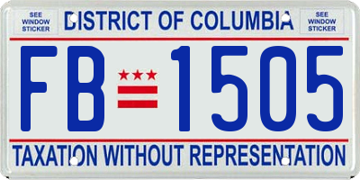 DC license plate FB1505