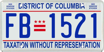 DC license plate FB1521