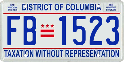 DC license plate FB1523