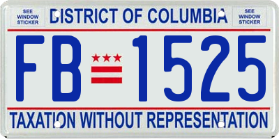 DC license plate FB1525