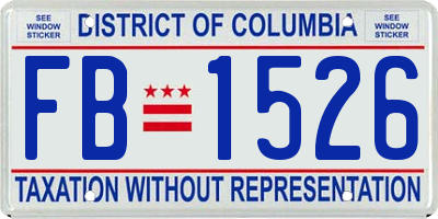 DC license plate FB1526