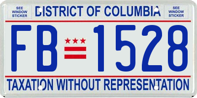 DC license plate FB1528