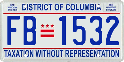 DC license plate FB1532