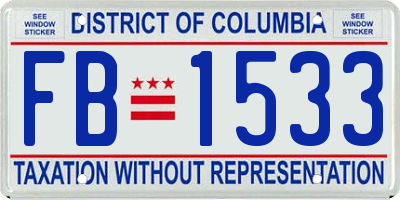 DC license plate FB1533