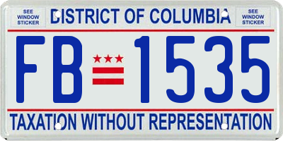 DC license plate FB1535