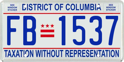 DC license plate FB1537