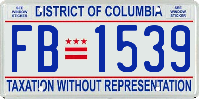 DC license plate FB1539