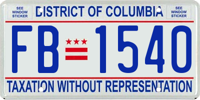 DC license plate FB1540