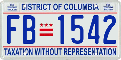 DC license plate FB1542