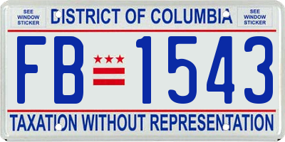 DC license plate FB1543