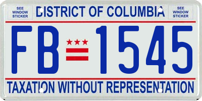 DC license plate FB1545