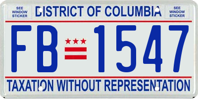 DC license plate FB1547