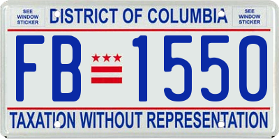 DC license plate FB1550