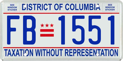 DC license plate FB1551