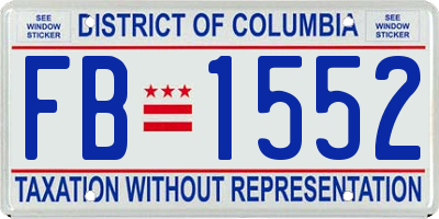 DC license plate FB1552